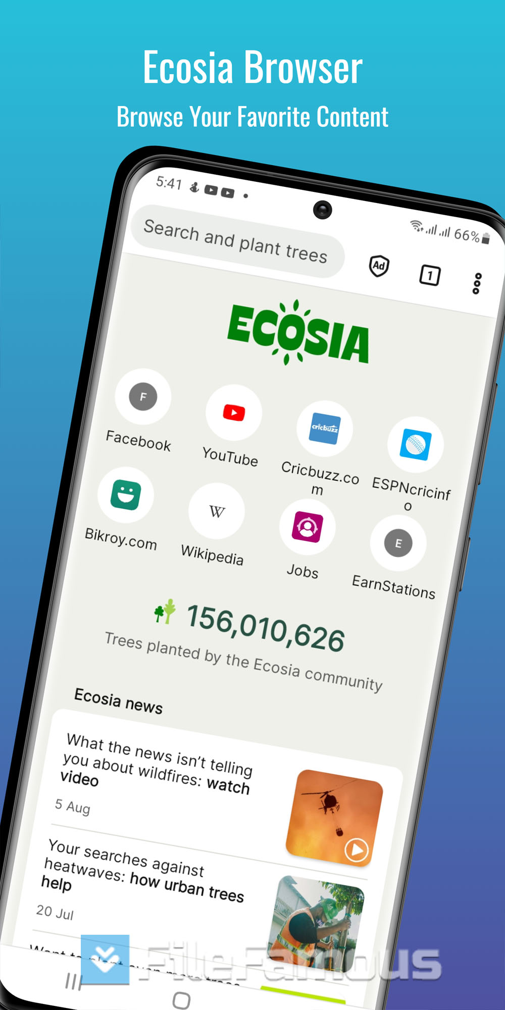 Ecosia Mobile Browser Screenshot