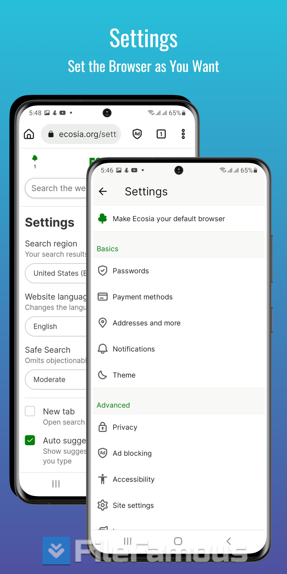 Ecosia Mobile Browser Screenshot