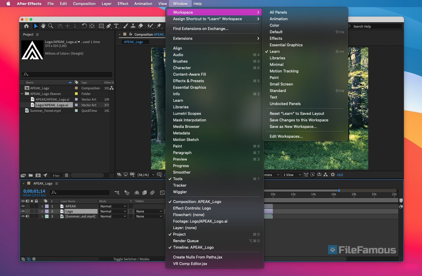 Adobe After Effects Mac Screenshot