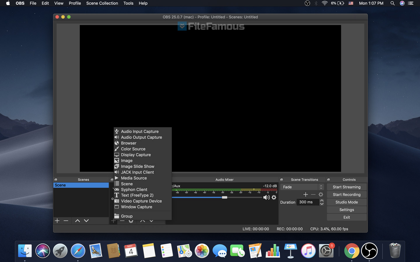 OBS Studio Mac Screenshot